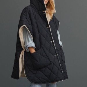 Anthropologie Oversized Sherpa Poncho